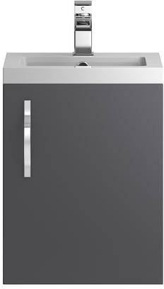 Example image of Hudson Reed Apollo Wall Vanity 400mm, Basin & WC Unit 600mm (Grey).