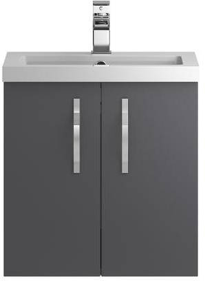 Example image of Hudson Reed Apollo Wall Vanity 500mm, Basin & WC Unit 600mm (Grey).
