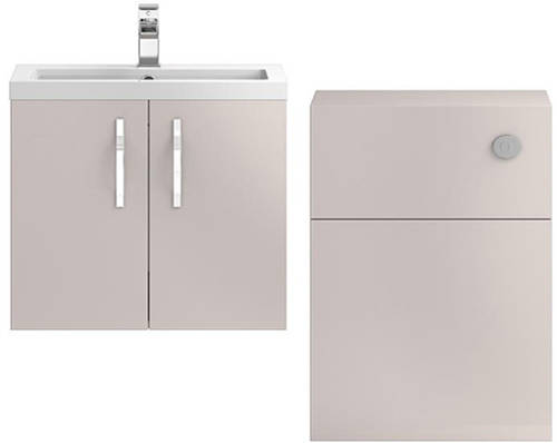 Larger image of Hudson Reed Apollo Wall Vanity 600mm, Basin & WC Unit 600mm (Cashmere).