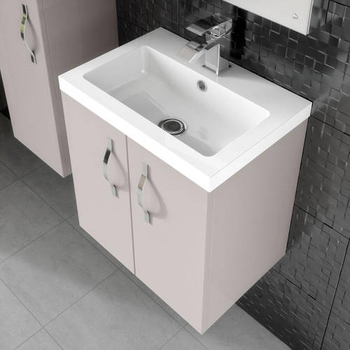 Example image of Hudson Reed Apollo Wall Vanity 600mm, Basin & WC Unit 600mm (Cashmere).