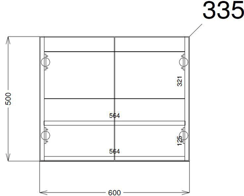 Technical image of Hudson Reed Apollo Wall Vanity 600mm, Basin & WC Unit 600mm (Cashmere).