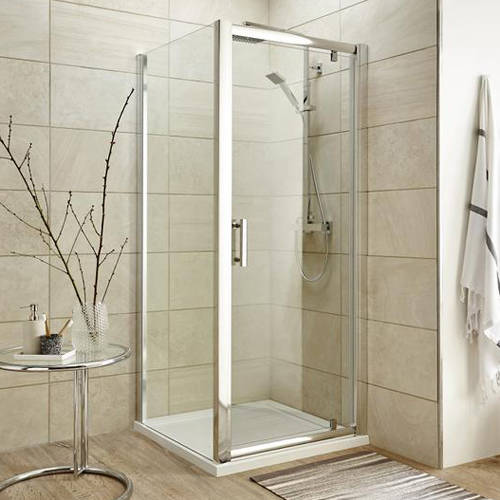 Larger image of Nuie Enclosures Square Shower Enclosure With Pivot Door (900x900).
