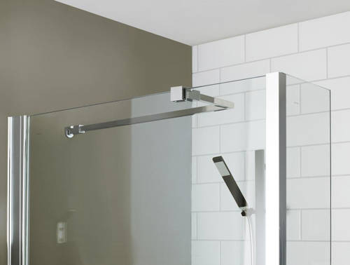 Larger image of Hudson Reed Wet Room Universal Wetroom Glass Support Arm (Chrome).