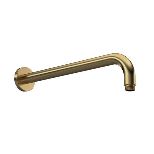 Nuie Brushed Brass Round Wall Hung Shower Arm | | Stainless Steel | 62Mm X 104Mm X 400Mm - Image 6
