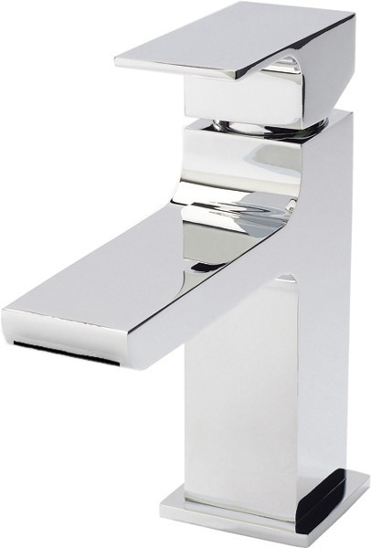 Larger image of Hudson Reed Art Waterfall Mono Basin Mixer Tap & Push Button Waste.