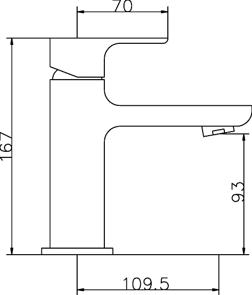 Technical image of Hudson Reed Art Basin Tap (Chrome).