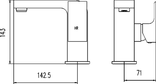 Technical image of Hudson Reed Art Basin Tap (Chrome).