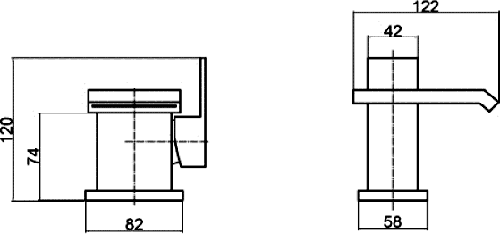 Technical image of Hudson Reed Art Waterfall Basin Mixer Tap (Chrome).