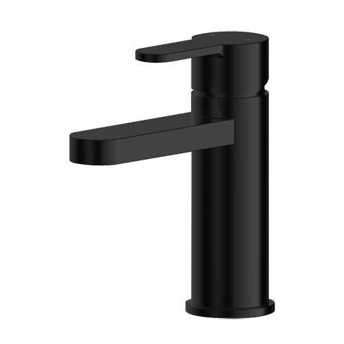 Nuie Black Arvan Basin Mixer Tap With Push Button Waste (Matt ). Size 0.2