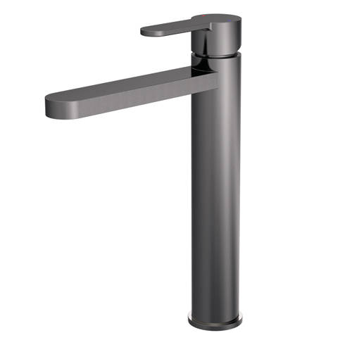 nuie Arvan Brushed Pewter High Rise Mono Basin Mixer Tap - Image 5