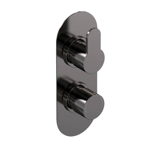 nuie Arvan Brushed Pewter Twin Thermostatic Shower Valve - Image 3