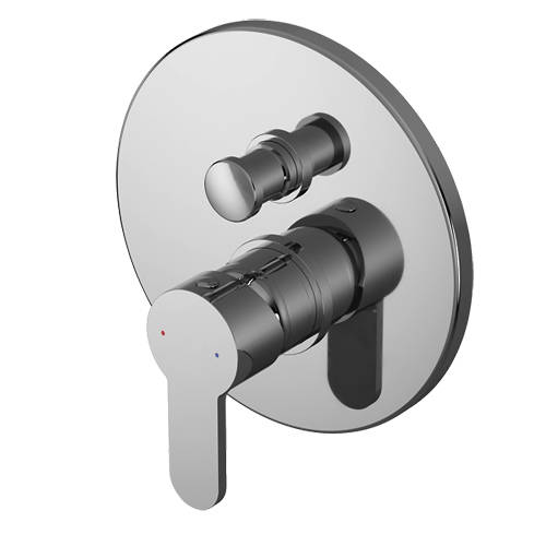 Nuie Arvan Concealed Manual Shower Valve (2 Outlets, Chrome).