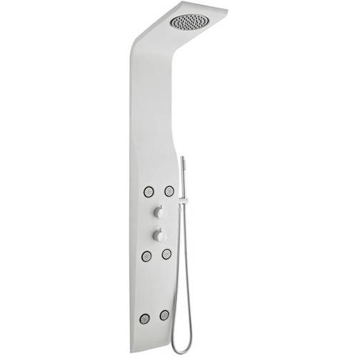 Larger image of Hudson Reed Showers Glacier Thermostatic Shower Panel (White).