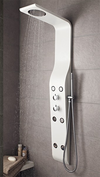 Example image of Hudson Reed Showers Glacier Thermostatic Shower Panel (White).