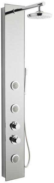 Larger image of Ultra Showers Seymour Thermostatic Shower Panel With Body Jets (Chrome).