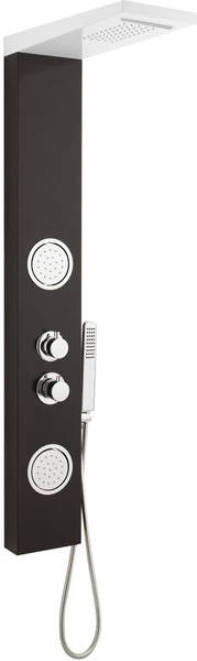Larger image of Ultra Showers Calgary Thermostatic Shower Panel (Black & White).