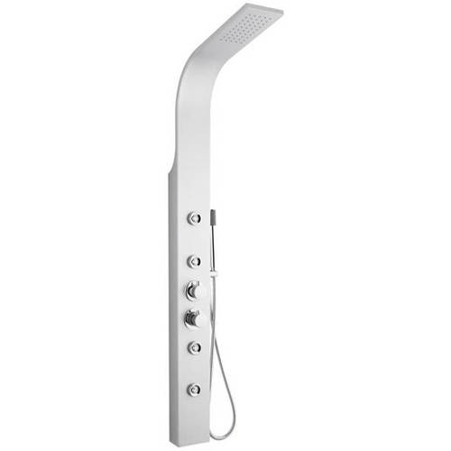 Larger image of Ultra Showers Peyton Thermostatic Shower Panel (Matt Silver).