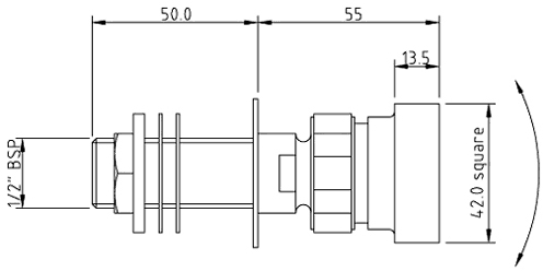 Technical image of Hudson Reed Aspire Triple Thermostatic Shower Valve, Shower Head & Jets.