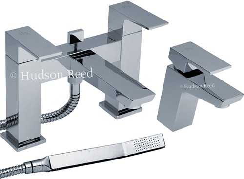 Larger image of Hudson Reed Aspire Basin & Bath Shower Mixer Tap Set (Chrome).