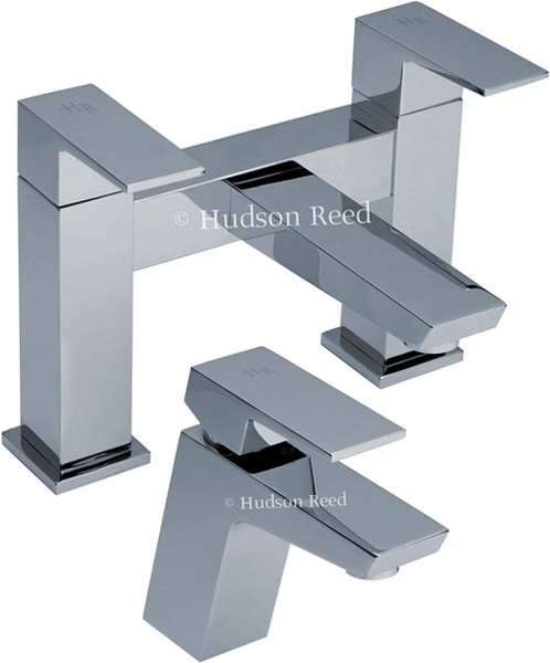 Larger image of Hudson Reed Aspire Basin Mixer & Bath Filler Tap Set (Chrome).