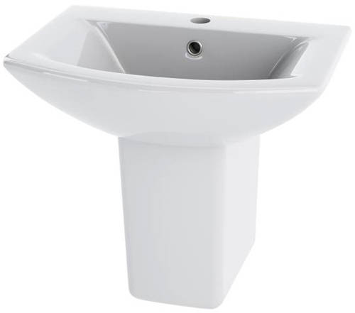 Example image of Crown Ceramics Bathroom Suite With Toilet, 500mm Basin & Semi Ped.