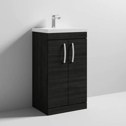 Nuie Black Furniture Vanity Unit With 2 X Doors & Basin 500Mm (Hacienda ).