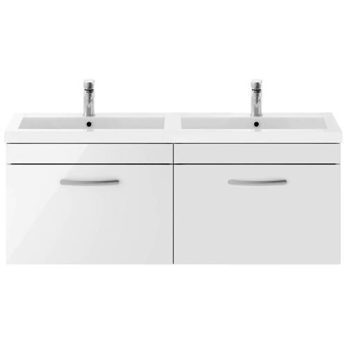 B&Q - 1200 Wh 2-Drawer Vanity & Double Basin - Image 3