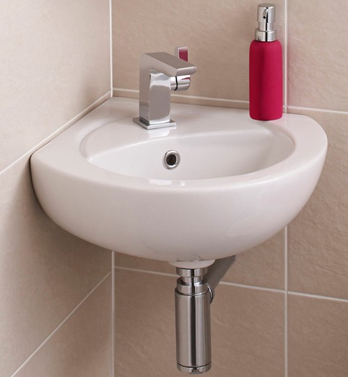 Larger image of Ultra Jardine Corner Wall Hung Basin (1 Tap Hole).