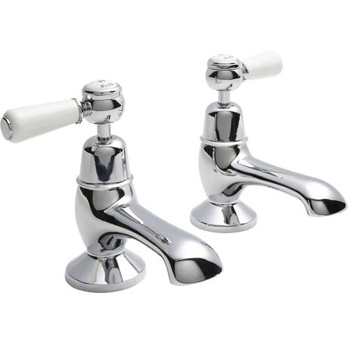 Hudson Reed White Topaz Bath Taps With Ceramic Lever Handles ( & Chrome).