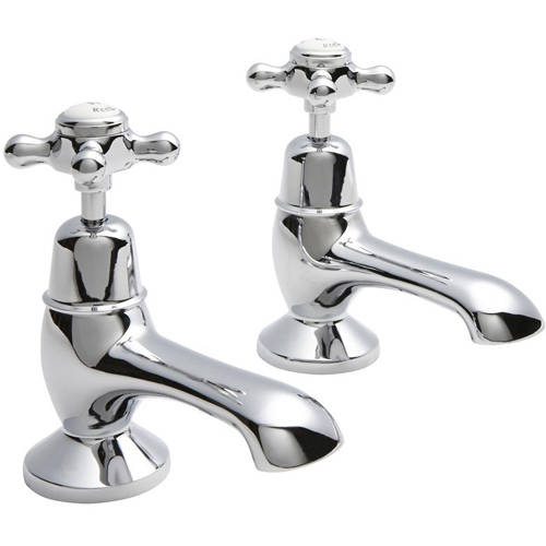 Hudson Reed White Topaz Bath Taps With Crosshead Handles ( & Chrome).