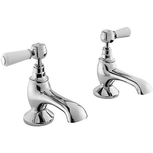 Hudson Reed White Topaz Bath Taps With Ceramic Lever Handles ( & Chrome).