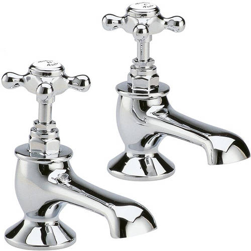 Hudson Reed White Topaz Bath Taps With Crosshead Handles ( & Chrome).