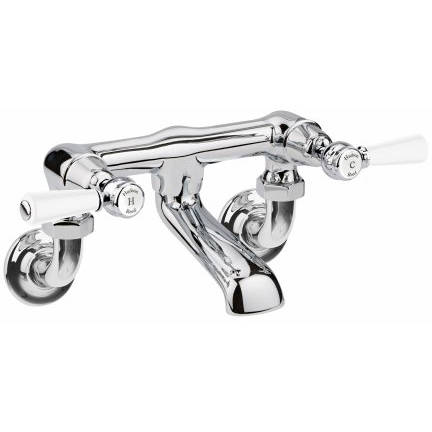 Hudson Reed White Topaz Wall Mounted Bath Filler Tap ( & Chrome).