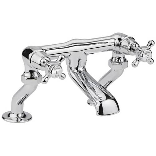 Hudson Reed White Topaz Bath Filler Tap With Crosshead Handles ( & Chrome).