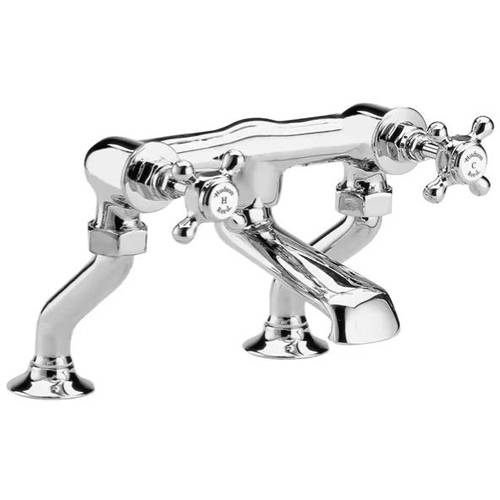 Hudson Reed White Topaz Bath Filler Tap With Crosshead Handles ( & Chrome).