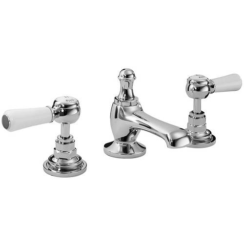 Hudson Reed White Topaz Basin Mixer Tap With Ceramic Lever Handles ( & Chrome).