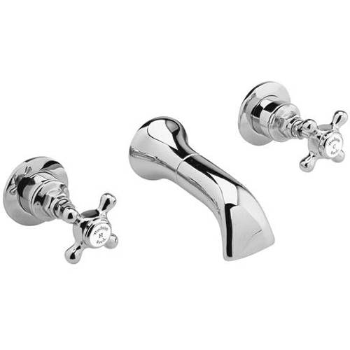 Hudson Reed White Topaz Wall Mounted Basin Mixer Tap ( & Chrome).