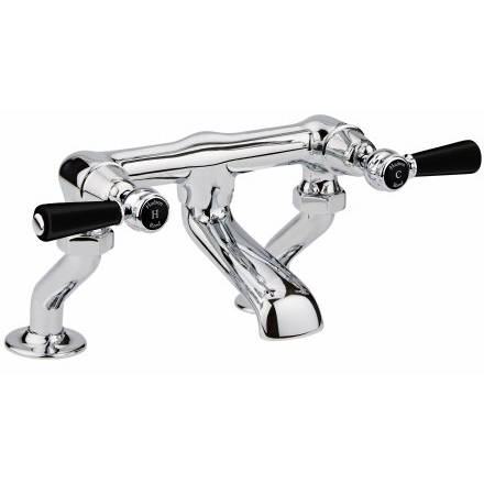 Hudson Reed Black Topaz Bath Filler Tap With Lever Handles ( & Chrome).