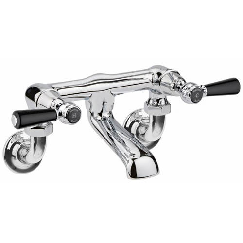 Hudson Reed Black Topaz Wall Mounted Bath Filler Tap ( & Chrome).