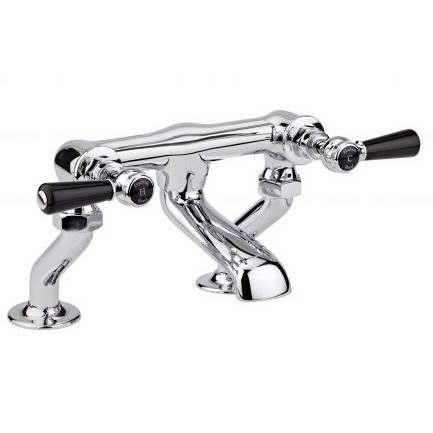 Hudson Reed Black Topaz Bath Filler Tap With Lever Handles ( & Chrome).