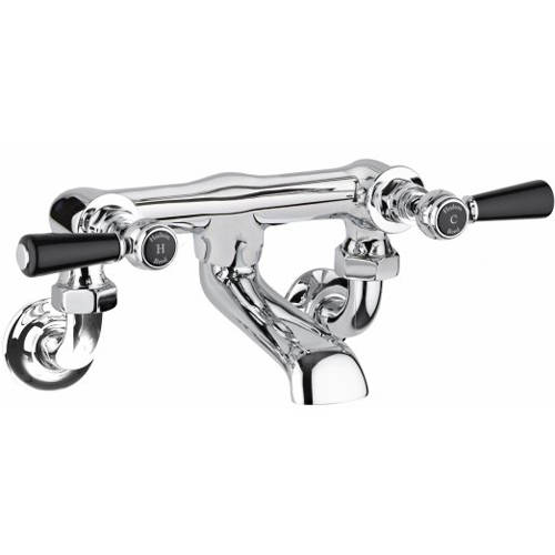 Hudson Reed Black Topaz Wall Mounted Bath Filler Tap ( & Chrome).