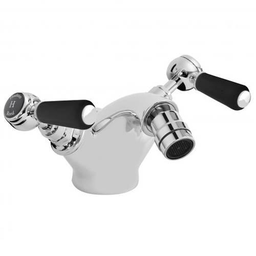 Hudson Reed Black Topaz Bidet Mixer Tap With Lever Handles ( & Chrome).