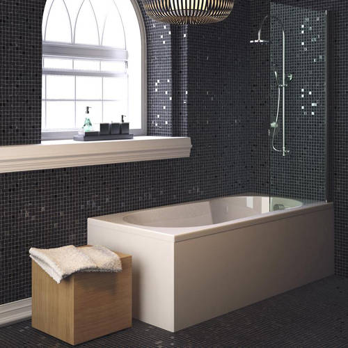 Example image of Hudson Reed Baths Keyhole Shower Bath. 1700x800mm.