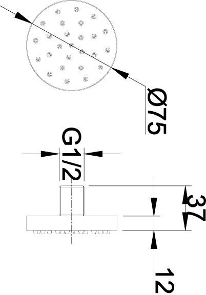Technical image of Hudson Reed Showers Round Tile Body Jet.