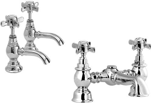 Larger image of Nuie Beaumont Basin & Bath Filler Tap Pack (Chrome).