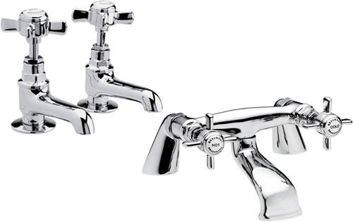 Larger image of Nuie Beaumont Basin & Bath Filler Tap Pack (Chrome).