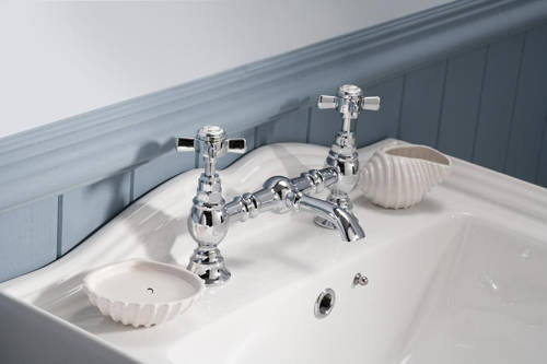 Example image of Nuie Beaumont Bridge Basin & Bath Shower Mixer Tap Pack (Chrome).