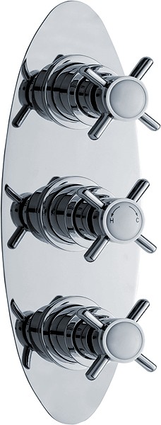 Larger image of Nuie Beaumont Traditional Triple Concealed Thermostatic Shower Valve.