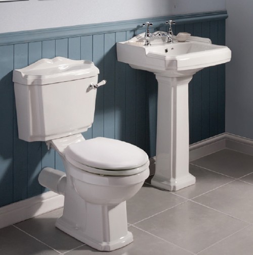 Larger image of Ultra Beresford Traditional Toilet With Cistern, Basin & Pedestal.