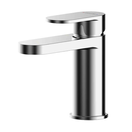 Nuie Binsey Mini Basin Mixer Tap With Push Button Waste (Chrome). Small